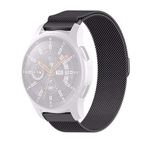 Preisvergleich Produktbild Happysdh Armband für Samsung Galaxy Watch 42mm, Smartwatch Zubehör Mailänder Edelstahl Ersatzarmband Armbänder Smartwatch für Männer Frauen