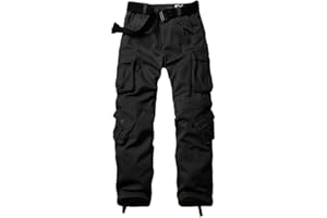 MUST WAY Men's Fleece Lined Work Trousers Camouflage Army Combat Trousers Work Wear Cargo Trousers with 8 Pockets