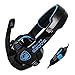 Produktbild KingTop SADES SA708 Gaming Headset Spielen Kopfhörer Ohrhörer on Ear Headphone Surround Sound Stereo mit Mikrofon 3.5mm USB Stecker für PC Gaming Spielen (Blau)