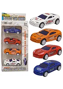Techno Buzz Deal Metal Mini Cars for Kids Unbreakable Pull Back Vehicles| Push and Go Crawling Toy for Kids (Multi Color, Pack of 4)