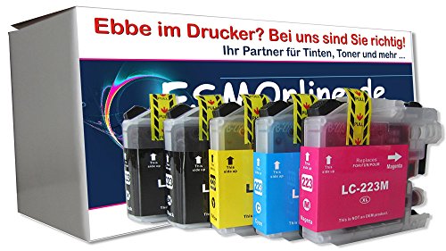 ESMOnline 5 komp. XL Druckerpatronen mit V2 Chip ersatz für Brother DCP-J4120DW Brother MFC-J480DW Brother MFC-J680DW Brother MFC-J880DW Brother MFC-J4420DW Brother MFC-J4620DW Brother MFC-J4625DW Brother MFC-J5320DW Brother MFC-J5620DW Brother MFC-J5625DW Brother MFC-J5720DW 2 x schwarz 1 x blau 1 x rot 1 x gelb