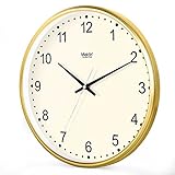 Beloved clock Wanduhr Modern Neu Für Jeden Raum präzise Kunststoff Silent Kreative Restaurant Wohnzimmer Hotel Schlafzimmer Wecker Quarzuhr E, 14 Zoll, Basic Gold - 750