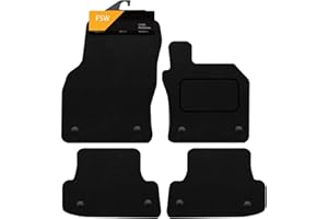 FSW - Tailored Mats - Fits Audi A3 and S3 2012-2020 3 Door 8 Clip Version Black Carpet - Non Slip Mat, Fitted With Clips, Granulated Backing & Edged With Black Cloth Binding - 4 Pc Floor Mats