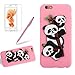 Produktbild Girlyard Hülle für iPhone 6S Plus - Weich TPU Silikon Schutzhülle Niedlichen 3D Panda Muster Entwurf Schale Tasche Flexible Gummi Dünn Etui Matt Cover Anti-Stoß Kratzfeste für Apple iPhone 6 Plus/ iPhone 6S Plus (5,5 Zoll) Rosa