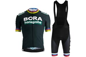 HOMTOL Abbigliamento Ciclismo Set Manica Corta Tuta Ciclismo Uomo Completo Ciclismo Estivo Per Bici Da MTB Con Pantaloncini Imbottiti in Gel Traspirante e Ad Asciugatura Rapida