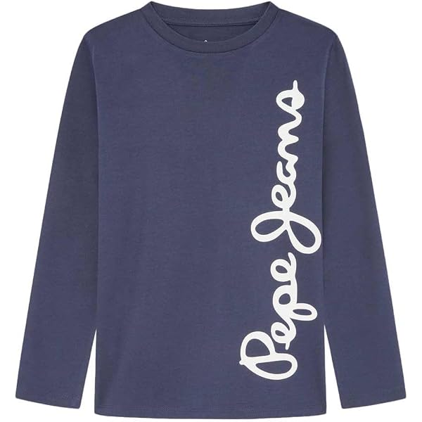 T-shirt Manches Longues Pepe Jeans New Herman N - Col Rond, 100% Coton - Logo Imprimé - Pour Garçon, Coupe Classique