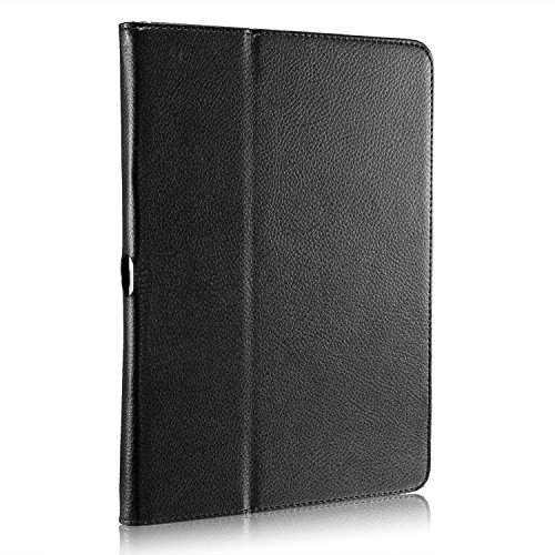 Invero® Premium Hülle Ledertasche umfasst Ständer Feature, Displayschutzfolie und Eingabestift Kugelschreiber für Samsung Galaxy Tab Pro 10,1 Zoll SM-T520 SM-T525 (Schwarz / Black) - 2