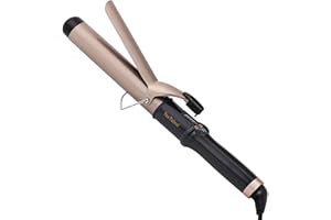 Ten-Tatent Curling Tongs, 32mm Barrel Curling Tong Iron, Ceramic Tourmaline Coating Barrel Hair Curlers, Dual Voltage Curling Wand for Long & Short Hair, 160-220℃ Adjustable, Black