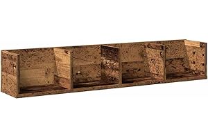 vidaXL Estante Pared para CD Madera ingeniería Envejecida 100x18x18 cm, Estante Flotante, Estante montado en la Pared, Estante Colgante, Estante de CD
