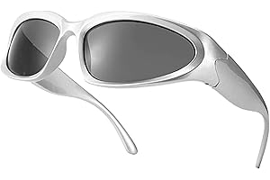 YUELUQU Y2K Wrap Around Sunglasses Men's Women's Futuristic Outdoor Sports Sunshade UV400 Glasses