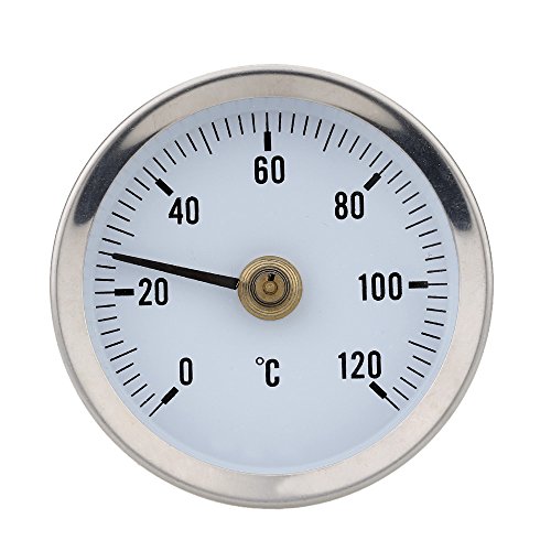KKmoon 0-120 ° Bimetall Edelstahl Oberfläche Rohr Thermometer Clip on Temperaturanzeige mit Feder - 4
