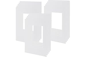 MUKCHAP 15 PCS A4 Photo Mounts, 11.6 x 8.2 Inch White Picture Mounts for 5.5 x 7.5 Inch Picture, Cardboard Photo Mat for Frame