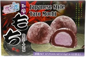 ‎PELLEAR Mochi 2er Pack – Japanische Süßigkeiten – Mochi Reiskuchen mit Taro – Mochi Taro – Asiatische Süßigkeiten – Yuki & Love Mochi – Pellear – Japanese Style – Reiskuchen – 2 x 210g Mochi