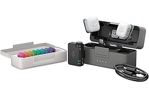 DJI Mic Mini 2 (2 TX + 1 Standard RX + Charging Case), Lavalier Wireless Vlogging Mic for iPhone/Android/Camera, Bluetooth Microphone, Noise Cancelling, 48h Battery, Multi-Color Cover