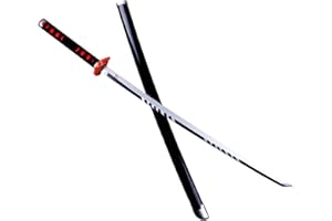 SXNYC Demon Slayer Sword Tanjiro Wood Samurai Wooden Cosplay Anime Decorative Weapon Toy, Demon Slayer Katana, Wooden Katana(104 Cm)