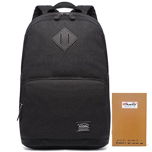 Preisvergleich Produktbild Schulrucksack Damen Herren KAUKKO für 14" Notebook Schultertasche Studenten Rucksack Teenager Schultasche Outdoor Freizeit Daypacks (05-1Black)