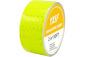 YXSF Yellow Fluorescent Reflective Tape,5 CM×10 M Reflector Tape Strips,High Visibility Outdoor Waterproof Self-Adhesive Reflective Tape for vehicles Bikes Cars Ships Motorcycles…