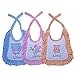 Littly Premium Baby Bibs with Frill, Pack of 3 (Blue, Peach, Pink) RS.299.00