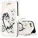 Produktbild iPhone 8 Hülle,iPhone 7 Schutzhülle,KunyFond Ledertasche Flip Case Schutzhülle Brieftasche im BookStyle Retro 3D Schön Prägung Liebe Blume Muster PU Leder Hülle Handytasche Kunstleder Lederhülle Folio PU Leather Wallet Klapphülle Flip Book Case Schutz PU Lederhülle Handyhülle Schale Bumper Dünn TPU Back Rückseite Tasche Ständer Etui mit Standfunktion Karteneinschub und Magnetverschluß Anti-Scratch Shell Etui Pouch Flip Klapp Cover für Apple iPhone 7/8 4.7",Weiß