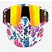 Produktbild SMBYQ Motorradbrille Maske, nebelsichere warme Brille Mundfilter Verstellbarer Rutschfester Gurt Vintage Motocross Brille,T114