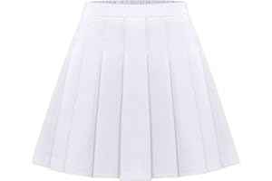 Happy Cherry Dziewczęca krótka plisowana spódnica, uczennica, w kratkę, rozciągliwa, wysokość talii, linia A, plisowana mini spódniczka ze spodniami