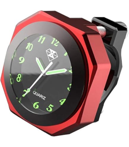 Montre De Guidon Moto En Alliage D'aluminium - Étanche IPX7, Cadran Lumineux, Pour Guidons 22-28mm (noir)