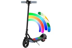 Trottinette électrique pour Enfants de 6 à 15 Ans, Seulement 7 kg, Poids léger, Facile à Transporter, portée maximale de 5 à 8 km, Vitesse maximale 14 km/h, Cadeau Adolescent, Orange (Noir)