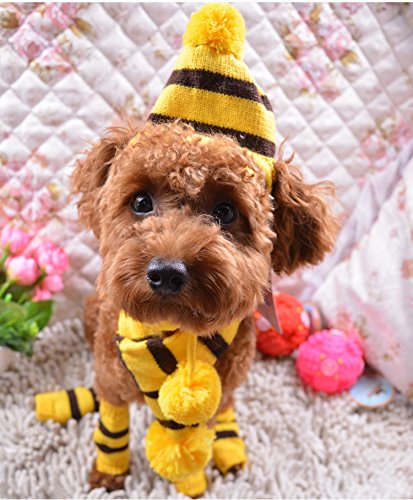 Fully-3pcsset-Pets-Winter-Warm-Stripes-Knitted-Scarf-Hat-Leg-Warmer-Shawl-Puppy-Cat-Dog-Costume