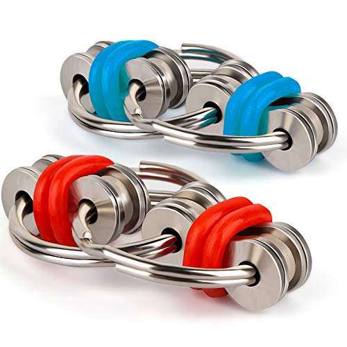 Coogam Fidget Toys Flippy Chain - Stainless Steel Keychain Stress Anxiety Relief Sensory Ring for ADD, ADHD and Autism