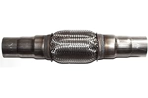 BLUETECH Universal Flexible Flame Pipe Exhaust Pipe Stainless Steel Pipe Catalytic Converter Exhaust Diameter 45 mm / Diameter 48 mm / Diameter 55 mm Length 400 mm