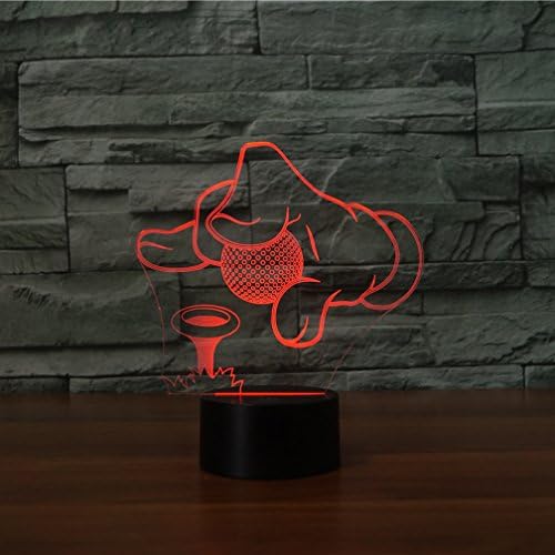 Golf 3D Lamp Illusion Night Light, Gawell 7 Color Changing Touch Switch Table Desk Decoration Lamps Gift Acrylic Flat &amp; ABS Base &amp; USB Cable Creative Toy for Awesome Gift