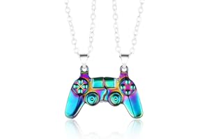 CMUYKIBU 1paar Large Magnetische Halskette,Mode Kreative Paar-Halskette Game Controller Anhänger Halskette für Männer Frauen Persönlichkeit Paar Schmuck Partnerketten Freundschaftskette（leuchtende Farben）