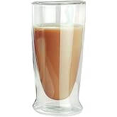 &Ccedil;ift Cidarlı Uzun Model Cam Kokteyl, Meşrubat, Latte, Su Bardağı, 350 ML, 1 Adet - 12323