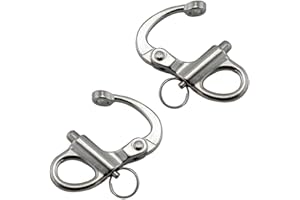ACMEDE 2 pièces Manille à Mousqueton Pivotant à Emerillon Maillons Rapides en 316 INOX Matériel pour Kayak Canot Yacht Bateaux 52mm