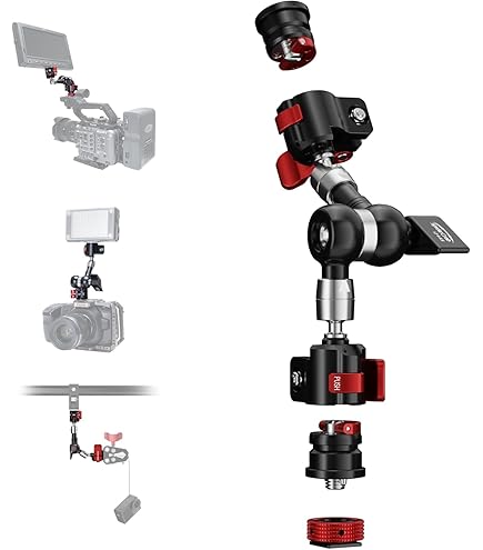 IFOOTAGE Spider Crab Quick Release Adapter, Magic Arm Quick Release Mount Adapter Met 1/4 3/8 Schroef Voor Led-verlichting, Microfoons, Monitoren, Videocamera's