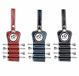 El paquete incluye: 1 pcs todos piel Golf Tee soporte en colores, 4 pcs tees de golf de madera de alta calidad, 1 PCS marcador de pelotas de golf en tamaño 26 mm;