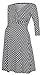 Happy Mama Womens Maternity Polka Dot Dress 3/4 Sleeve Spot Dress 017p (Black with Dots, UK 16/18)