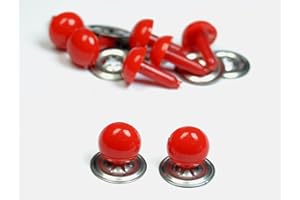 celloexpress 18mm Solid Red Safety Eyes with Metal Backs for Teddy Bear/Animal Soft Toy Making - Pack of 4 Pairs