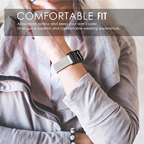 MoKo Garmin vívoactive HR Armband – Edelstahl Milanese Magnet Uhr Band Strap Uhrenarmband Erstatzband Replacement für Garmin vívoactive HR Sport GPS-Smartwatch, Silber - 6