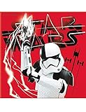 2530; pack 20 servilletas Disney Star Wars, roja, Trooper; producto de papel; ideal para fiestas y cumpleaños.
