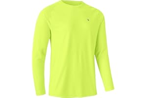 Rdruko Mens Quick Dry Long Sleeve Tops Breathable Running Sport Gym T Shirts UV Sun Protection Hiking Fishing Shirt
