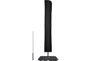 Dokon Ampelschirm Schutzhülle Wasserdicht Hülle für Ampelschirme bis 400cm Ø, Winterfest UV-Beständig Sonnenschirm Abdeckung mit Stab, Abdeckhauben für Gartenschirm, Marktschirm (240x57/57cm)