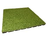 Gartenpirat Dalle amortissante Vert Imitation Moquette 50x50 cm épaisseur 25 mm