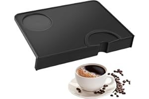 FOGARI Silicone Tamper Mat Espresso, Tapis de Tampon de Café Antidérapant, Tapis Cafe pour Barista - Tapis de tassage Cafe Expresso avec Support Porte-Filtre et Accessoires, 20,5 x 15 x 3cm