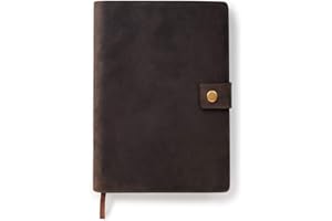 ‎CASE ELEGANCE CASE ELEGANCE Nachfüllbares Leder Notizbuch A5 - mit Stiftschlaufe, Kartenfächer und Messingverschluss - Tagebuch aus Vollnarbenleder Skizzenbuch Notizbuch Reisetagebuch Vintage Look Notizen (Braun)