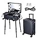 Produktbild XUE Rollender Make-up-Koffer 12X8x20 mit LED-Lichtspiegel Verstellbare Beine Abschließbarer Zugtisch Studio Artist Cosmetic, Freistehende tragbare Make-up-Workstation