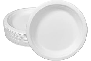 Ecorigin Platos desechables y ecológicos de caña de azúcar. Pack de 1000 Unidades y 18 cm. Compostables y biodegradables.