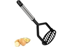 THOLIRE Potato Masher – Heavy Duty Food Crusher for Potatoes, Vegetables & Fruits – Ergonomic Handle with Anti-Slip Grip – Stainless Steel Manual Masher Tool for Smooth Purees, Mashing