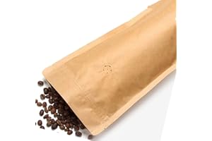 OUKEYI Bolsas de papel kraft de 250 g, 226.8 g, bolsas de pie con cierre de cremallera, bolsas de café con válvula, reutilizables (paquete de 25)