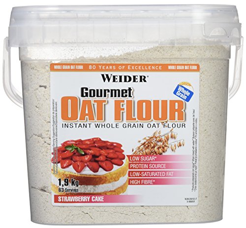 Weider Oat Gourmet, Harina de Avena Integral, Sabor Tarta de Fresa - 1900 gr